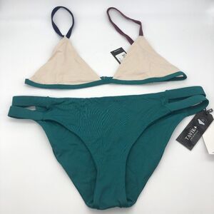 New Tavik Cream & Green Bikini - Size L